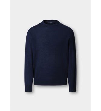 Hackett London Jersey Ess Merino Crew marinblå