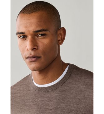Hackett London Ess Merino Crew-tröja, beige