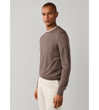 Hackett London Ess Merino Crew-tröja, beige