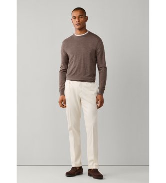 Hackett London Ess Merino Crew-tröja, beige