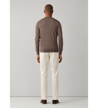 Hackett London Ess Merino Crew-tröja, beige