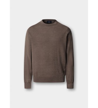 Hackett London Ess Merino Crew-tröja, beige