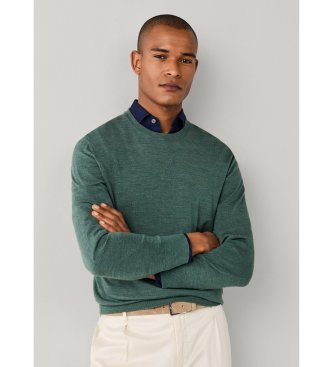 Hackett London Ess Merino Crew-tröja i olivgrönt