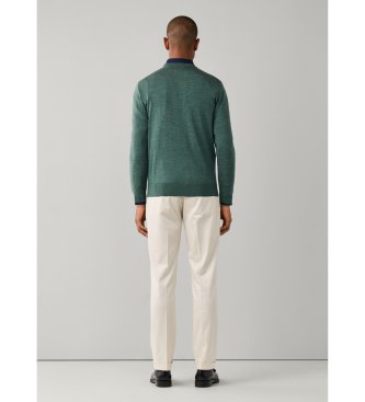 Hackett London Ess Merino Crew-tröja i olivgrönt