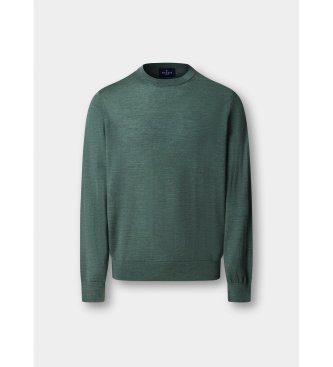 Hackett London Ess Merino Crew-tröja i olivgrönt