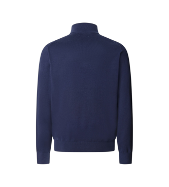 Hackett London Essential Zip marine trui