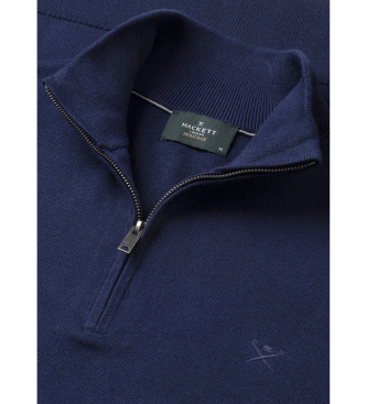 Hackett London Essential Zip marine trui