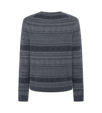 Hackett London Fairisle Crew jumper grey