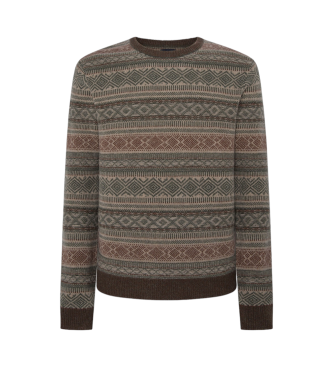 Hackett London Fairisle Crew grn