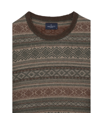 Hackett London Fairisle Crew grn