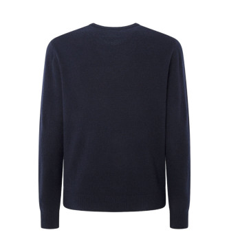 Hackett London Granatowy sweter Harry Intarsia