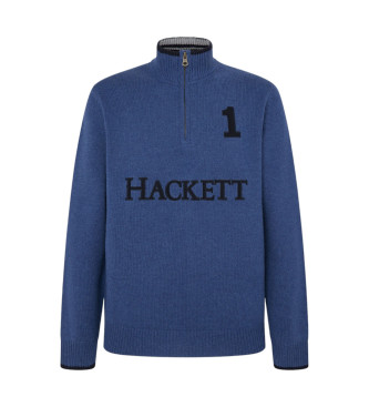 Hackett London Heritage blauwe pullover met rits