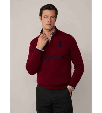 Hackett London Maglione con cerniera Heritage marrone