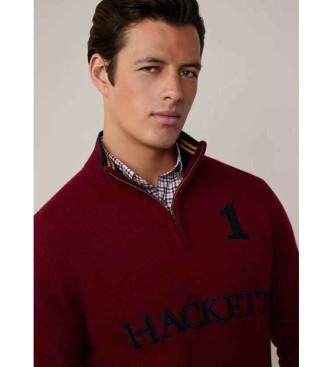 Hackett London Maglione con cerniera Heritage marrone