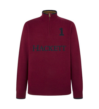 Hackett London Maglione con cerniera Heritage marrone