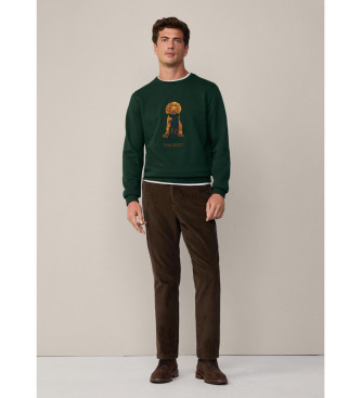 Hackett London Zielony sweter Heritage Harry