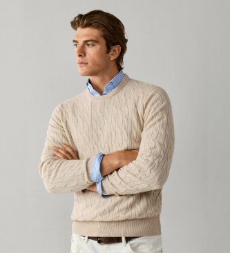 Hackett London Jersey Lambswool de lana beige