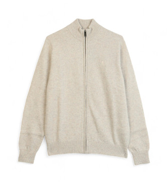 Hackett London Pullover i uld med beige lynls