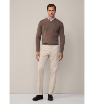 Hackett London Pullover Wool V beige