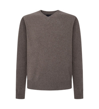 Hackett London Pullover Wool V beige