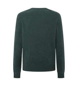 Hackett London Maglione a V in lana verde