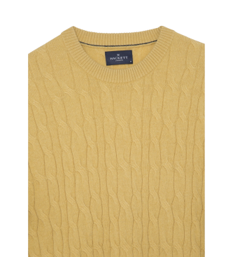 Hackett London Pullover Lw Cable Crew gelb