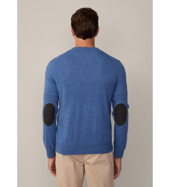 Hackett London Jersey Merino Cash Mix azul 