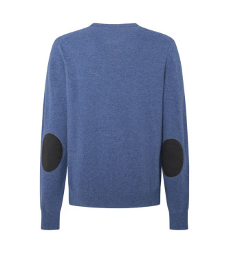 Hackett London Merino Cash Mix Pullover blau 