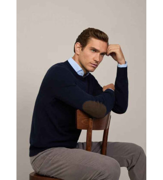 Hackett London Merino Cash Mix navy jumper