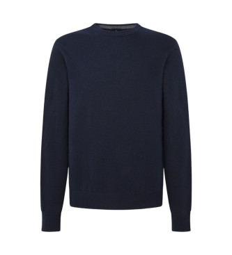 Hackett London Maglione in misto lana merino blu scuro