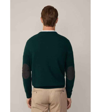 Hackett London Pull Merino Cash Mix vert