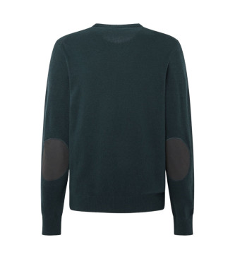 Hackett London Pull Merino Cash Mix vert