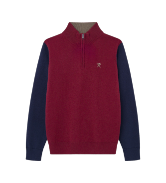 Hackett London Jersey Multi garnet