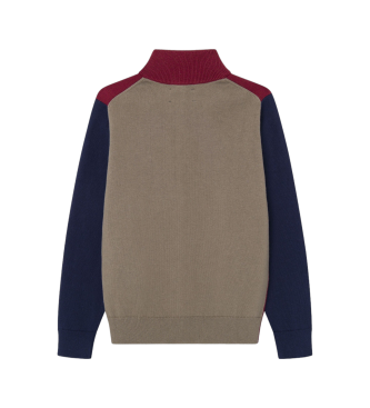 Hackett London Jersey Multi garnet