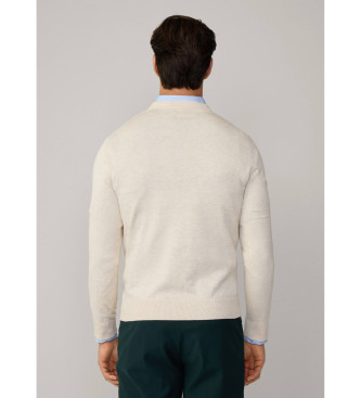 Hackett London Silk Crew Sweater vit