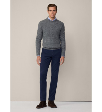 Hackett London Grey Braided Pullover