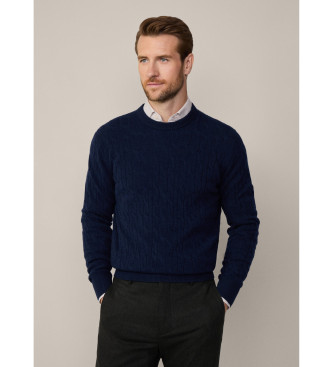 Hackett London Maglione intrecciato blu scuro