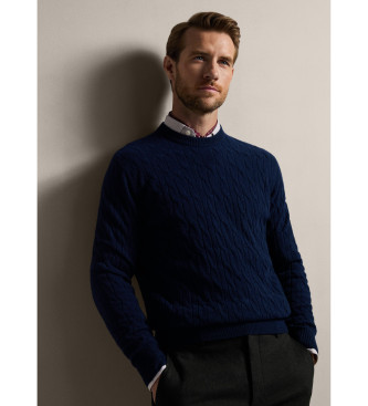 Hackett London Maglione intrecciato blu scuro