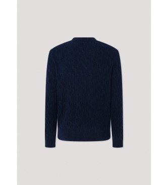 Hackett London Geflochtener Pullover in Marineblau