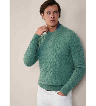 Hackett London Grn fltad pullover