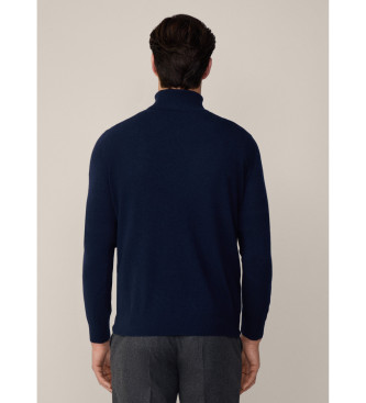 Hackett London Maglione arrotolato in misto lana merino blu scuro