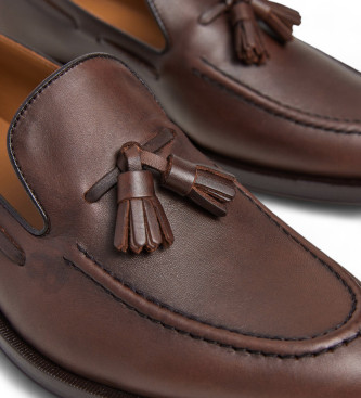 Hackett London Burton Tassel Leather Moccasins brown