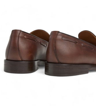 Hackett London Burton leren mocassins met kwastjes bruin