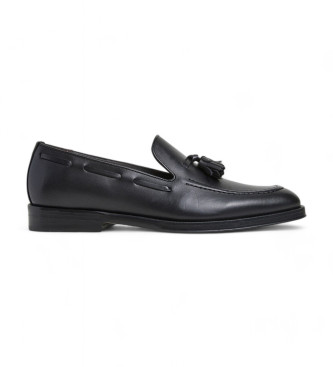 Hackett London Burton leren mocassins met kwastjes zwart