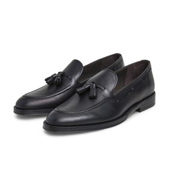 Hackett London Burton leren mocassins met kwastjes zwart