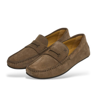 Hackett London Driver Loafer Leder Slipper braun