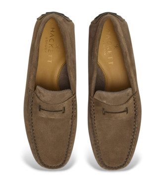 Hackett London Driver Loafer mocassins de couro castanho