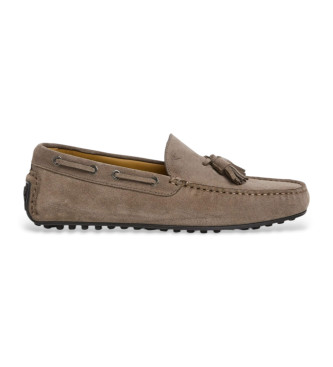 Hackett London Driver Loafer aus Leder mit Quaste beige