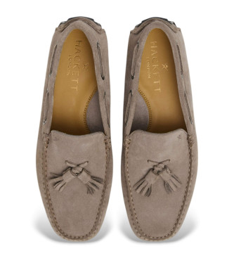 Hackett London Driver Loafer aus Leder mit Quaste beige