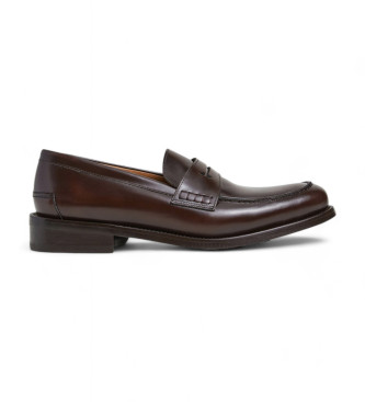 Hackett London Jame Mirrow Leather Loafers brown